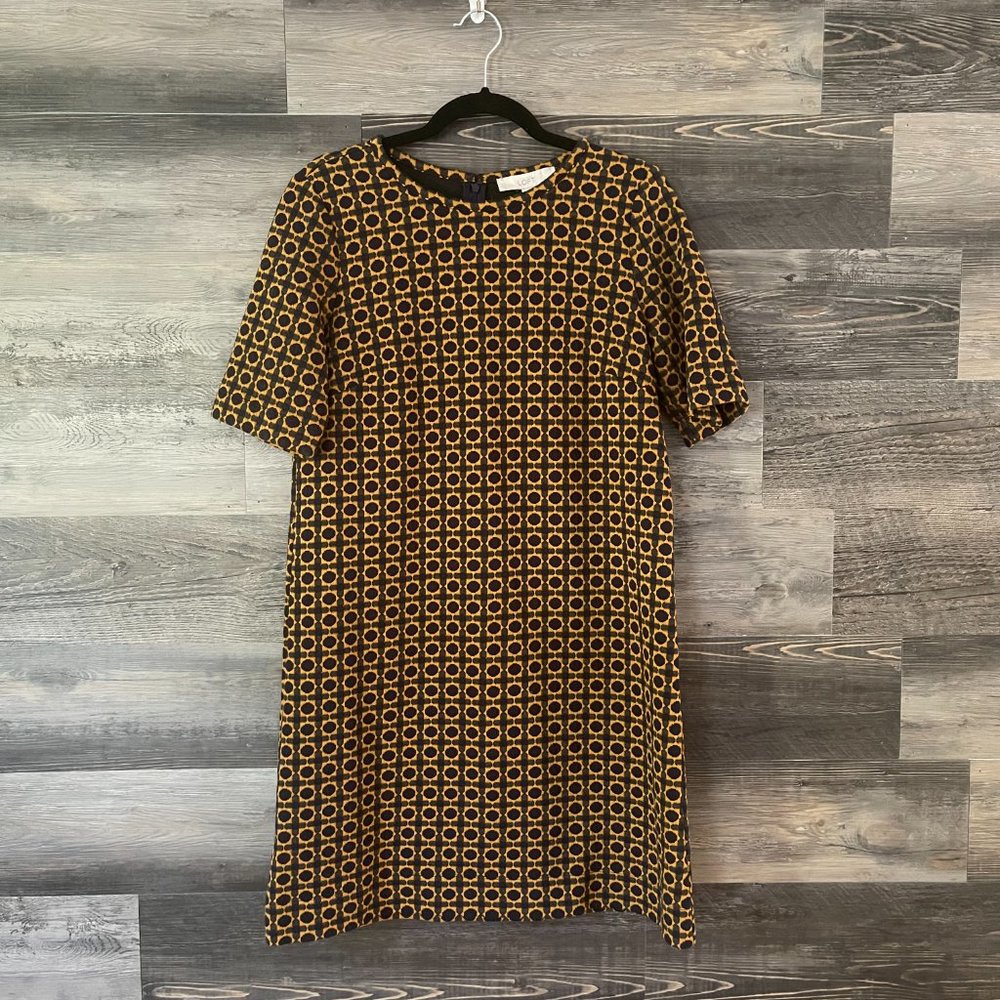Loft Women's Dress | Medium | Blue/Brown Pattern | NWOT